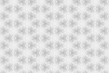 Seamless light texture of three-dimensional elegant flower petals based on hexagonal grid 3D illustration