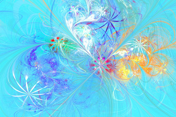 Flower Symphony.Abstract fractal background.Abstract painting multicolor texture.Motion holiday background.Modern multicolor futuristic dynamic pattern.Fractal 3d artwork creative graphic design