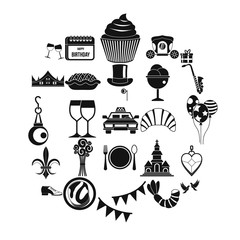 Banquet icons set. Simple set of 25 banquet vector icons for web isolated on white background