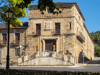 The entrance of the Palace of the Dukes of Arganza - Villafranca del Bierzo, Castile and Leon, Spain