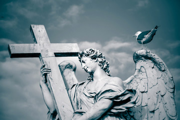 Statue of Angel with the Cross, Rome, Italy