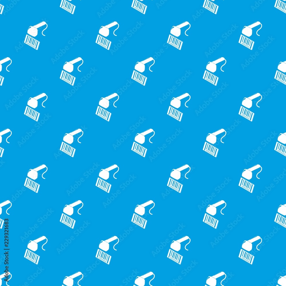 Poster market code scanner pattern vector seamless blue repeat for any use