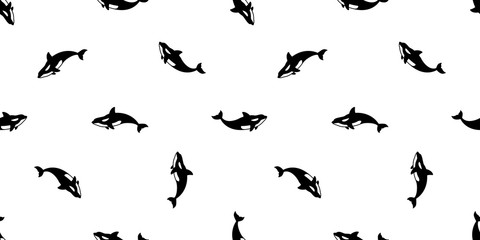 Obraz na płótnie Canvas whale shark seamless pattern vector fish fin scarf isolated tile background repeat wallpaper