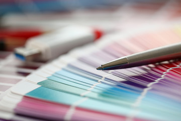 Fototapeta premium Color print of pantone statistics offset