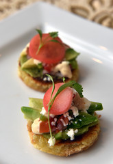  Avocado toast appetizer.