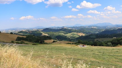 landscape with mountains and clouds
