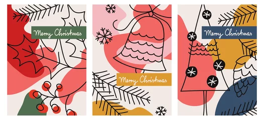Satz von drei Weihnachtsgrußkarten © orangeberry