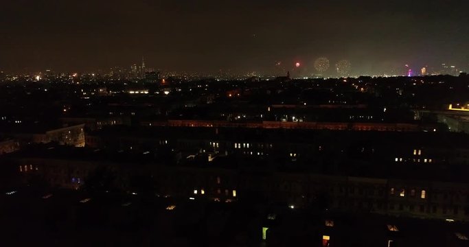 Aerial of Ridgewood, Queens and Fireworks