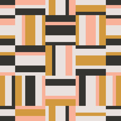 seamless geometric retro pattern with horizontal and vertical stripes