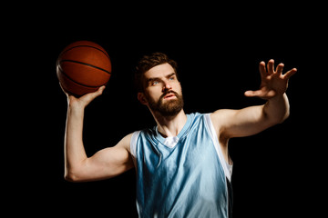 Basketball player about to shoot