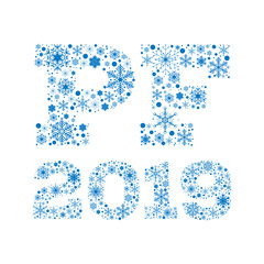 Inscription PF 2019 from snowflakes