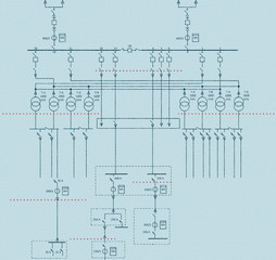 Electric wiring diagram for power transformers