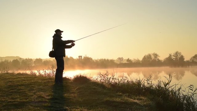 Silhouette of Fisherman