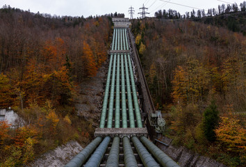 Fototapeta premium Hydroelectric Power Station, the six penstocks