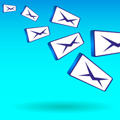 vector illustration of the flying of bulk mail messages