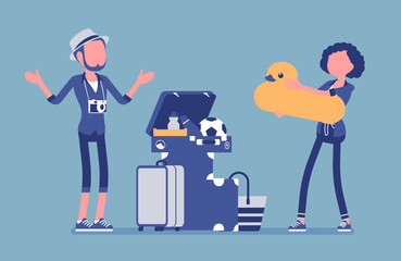 Packing luggage for travel