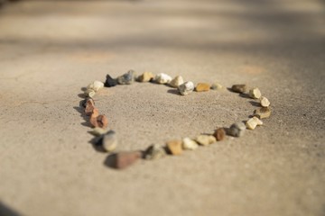 Pedra coração cascalhos 