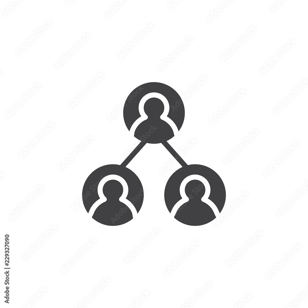 Aufkleber user share connection vector icon. filled flat sign for mobile concept and web design. social link s