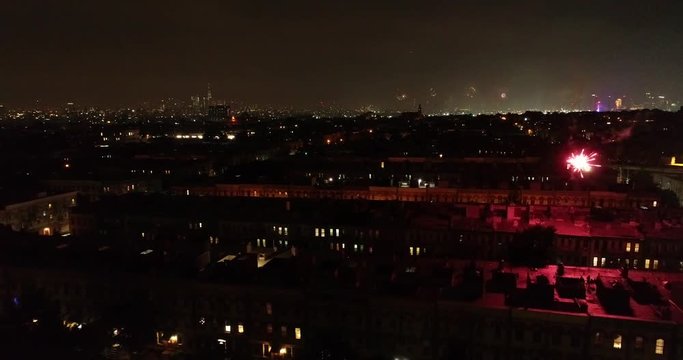 Aerial of Ridgewood, Queens and Fireworks
