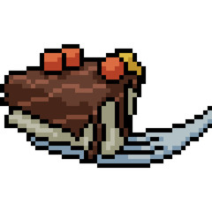 vector pixel art cake piece