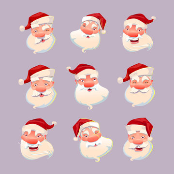 Santa emoticons set