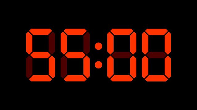 Digital countdown of 60 seconds with regular hundredths, 4K UHD, optimized for 25 fps to avoid frame rate distortions and interpolation artifacts - Red with marks - arzawen.com/timer