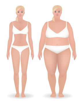 Girl skinny thick, volume vector