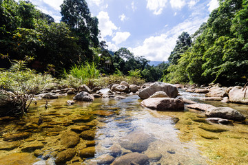 river in the mountain with small waterfall, Thailand