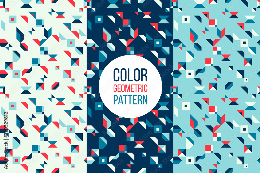 Poster retro abstract pattern in geometric style. classic color with geometric figures. creative abstract b