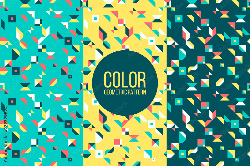 Poster retro abstract pattern in geometric style. classic color with geometric figures. creative abstract b