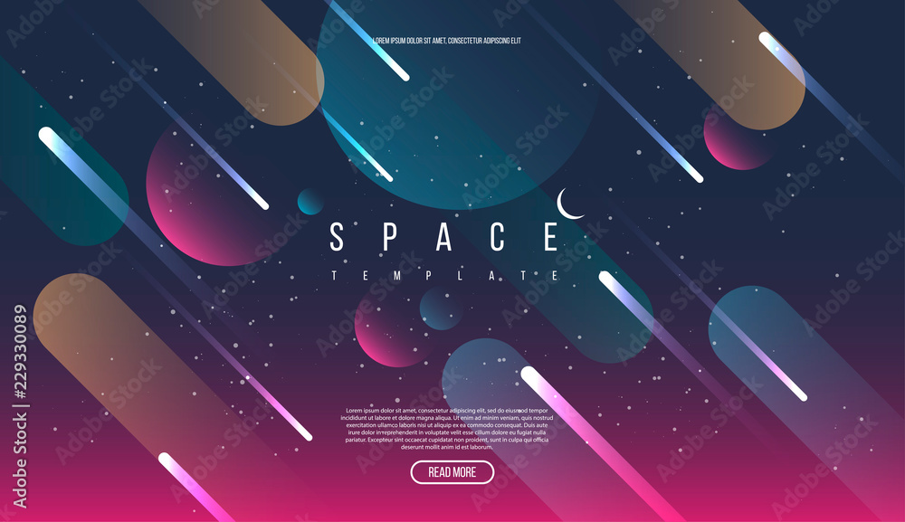 Poster vector universe background for presentation design. brochure template with space elements.