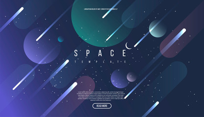 Vector Universe background for presentation design. Brochure template with space elements.
