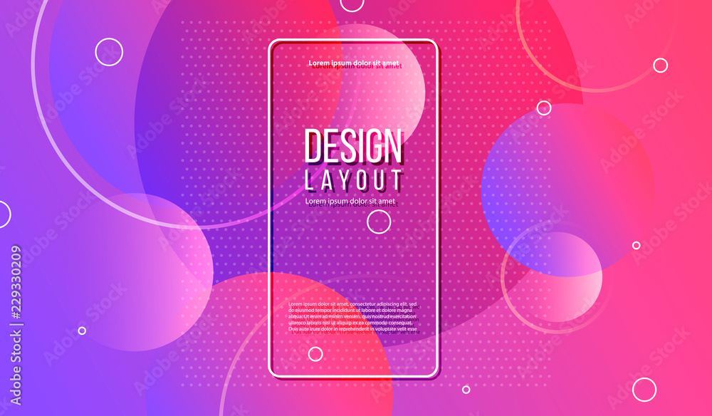Poster colorful geometric background. gradient background bright colors and dynamic shape compositions. abs
