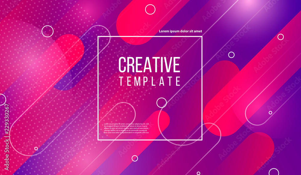 Poster colorful geometric background. gradient background bright colors and dynamic shape compositions. abs