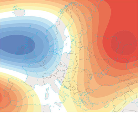 imaginary meteorological weather image of the europe weather map