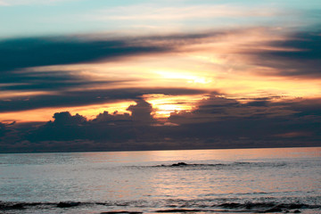 silhouette of beach sunset in Thailand