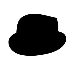 white background, men's hat black silhouette