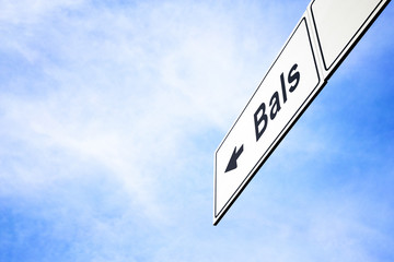 Signboard pointing towards Bals