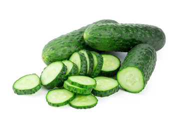 cucumber sliced isolated on white background