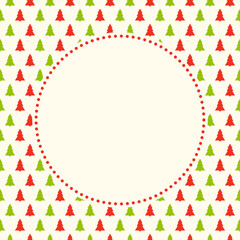 Concept of Christmas greeting card with beautiful trees. Vector.