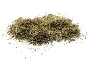 Dry chopped parsley pile isolated on white background