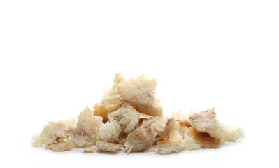Obraz na płótnie Canvas Bread crumbs, pieces isolated on white background