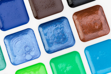 Set of watercolor paints
