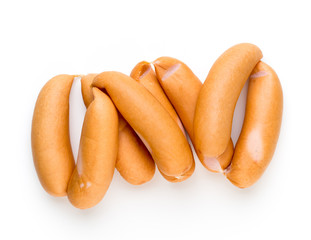 Pork sausage isolated on white background.