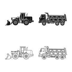 Vector design of build and construction icon. Set of build and machinery stock symbol for web.