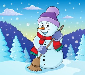 Winter snowman subject image 7