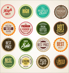 Collection of colorful badge and labels retro design