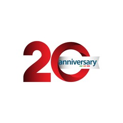 20 Year Anniversary Vector Template Design Illustration