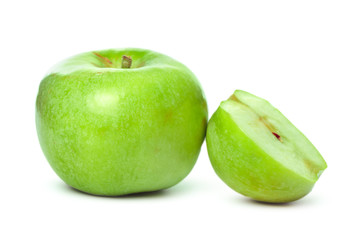 Ripe green apple isolated on a white background