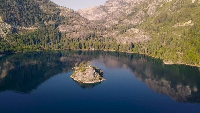Drone video of the Fannette Island in Emerald Bay Lake Tahoe California